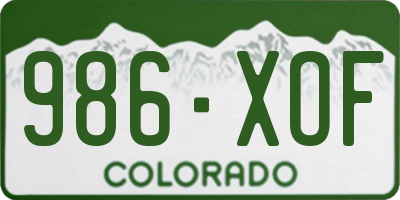 CO license plate 986XOF