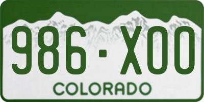 CO license plate 986XOO