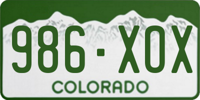 CO license plate 986XOX