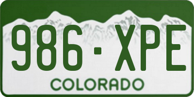 CO license plate 986XPE