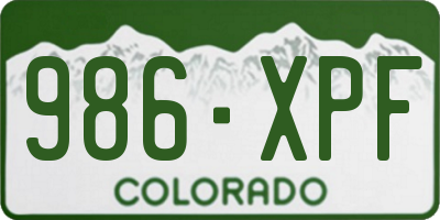 CO license plate 986XPF
