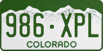 CO license plate 986XPL