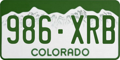CO license plate 986XRB