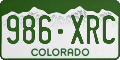 CO license plate 986XRC