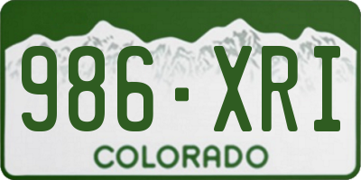 CO license plate 986XRI