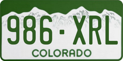 CO license plate 986XRL