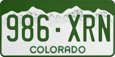 CO license plate 986XRN