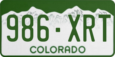 CO license plate 986XRT