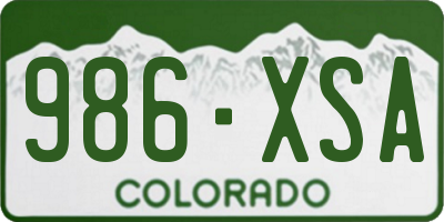 CO license plate 986XSA