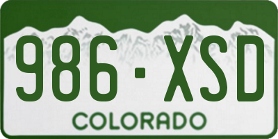 CO license plate 986XSD
