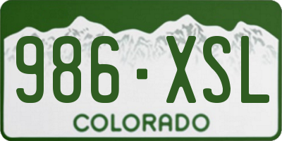 CO license plate 986XSL