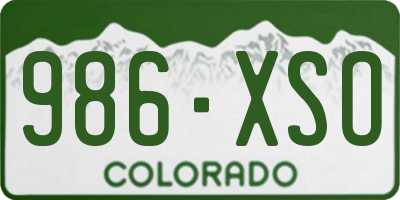 CO license plate 986XSO