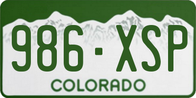 CO license plate 986XSP
