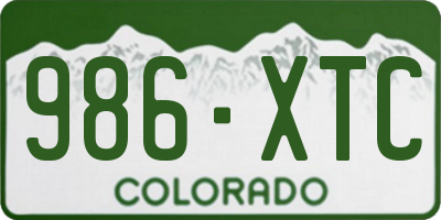 CO license plate 986XTC