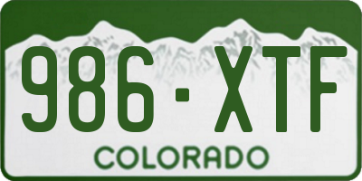 CO license plate 986XTF