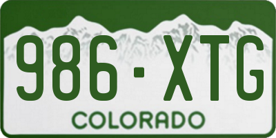 CO license plate 986XTG