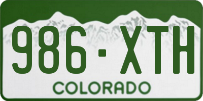 CO license plate 986XTH