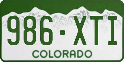 CO license plate 986XTI