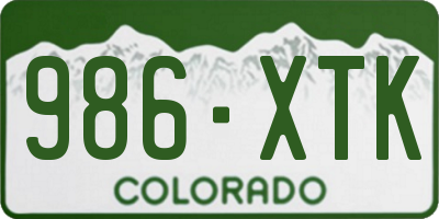 CO license plate 986XTK