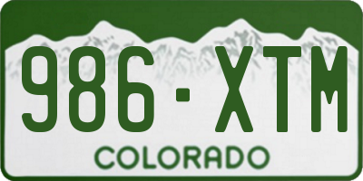 CO license plate 986XTM