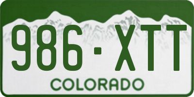 CO license plate 986XTT