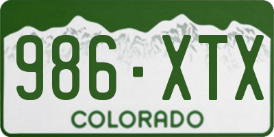 CO license plate 986XTX