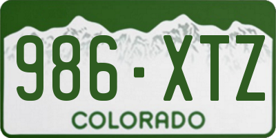 CO license plate 986XTZ