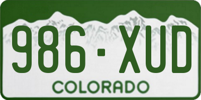 CO license plate 986XUD