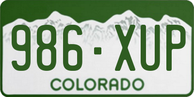 CO license plate 986XUP