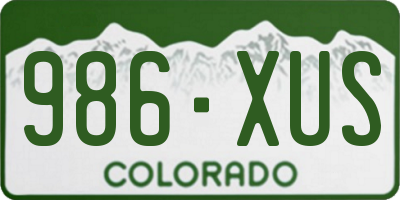 CO license plate 986XUS