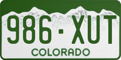 CO license plate 986XUT