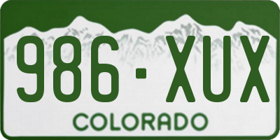 CO license plate 986XUX