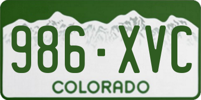 CO license plate 986XVC