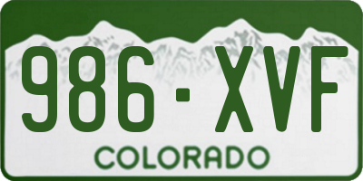 CO license plate 986XVF