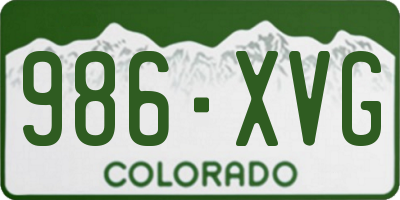 CO license plate 986XVG