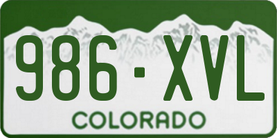 CO license plate 986XVL