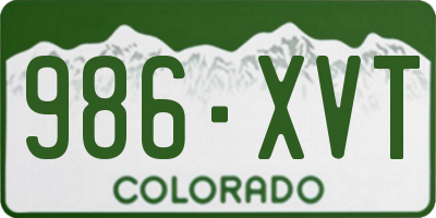CO license plate 986XVT