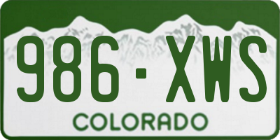 CO license plate 986XWS
