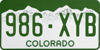 CO license plate 986XYB