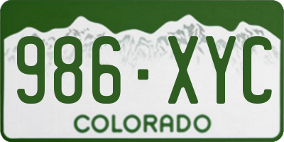 CO license plate 986XYC
