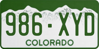 CO license plate 986XYD