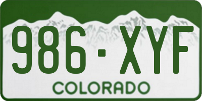 CO license plate 986XYF