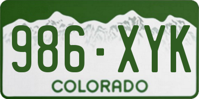 CO license plate 986XYK
