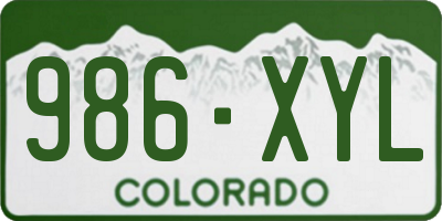 CO license plate 986XYL