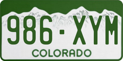 CO license plate 986XYM