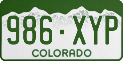 CO license plate 986XYP