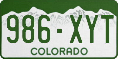 CO license plate 986XYT