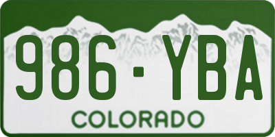 CO license plate 986YBA
