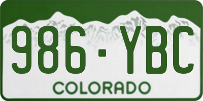CO license plate 986YBC
