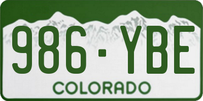 CO license plate 986YBE